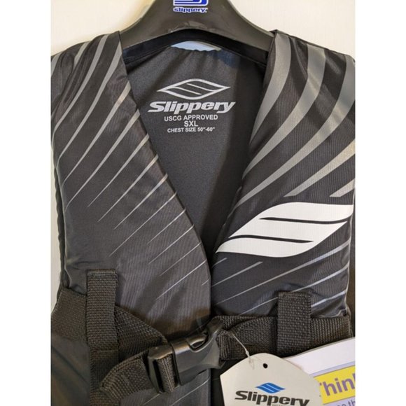 SLIPPERY Super X Large LIFE JACKET Personal Flotation Device BLACK Chest 50-60" - Picture 3 of 8